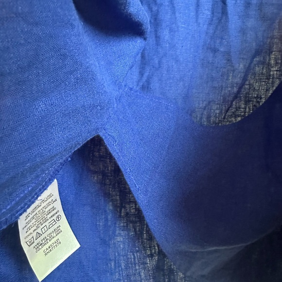 Ann Taylor Blue Ruffled Cap Sleeve Blouse - Picture 5 of 7